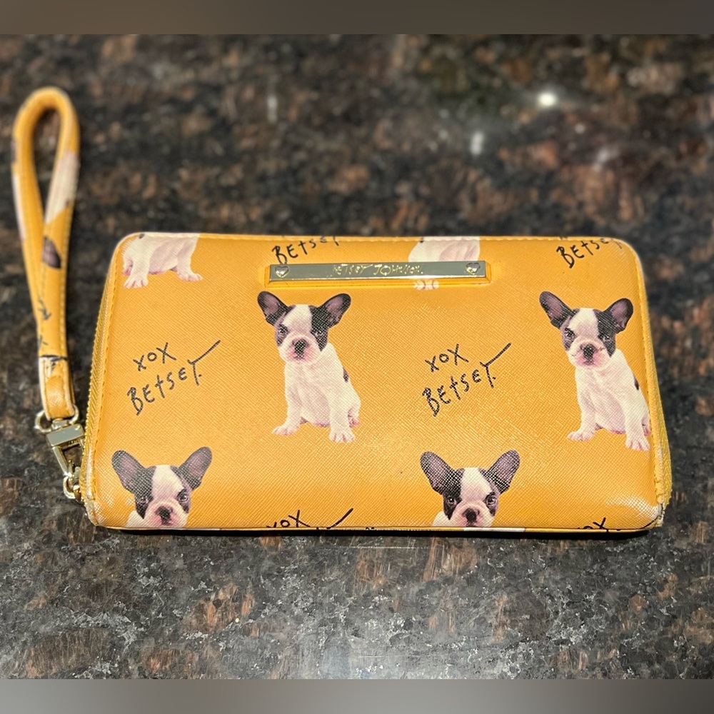 Rare Hard To Find Betsey Johnson Frenchie Wallet Clutch